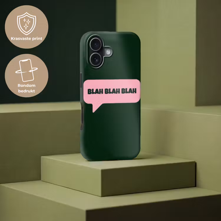 Tekstwolk - BLAH BLAH BLAH - Roze Toughcase MagSafe Apple iPhone 17 klein -USP_PrintM_NL