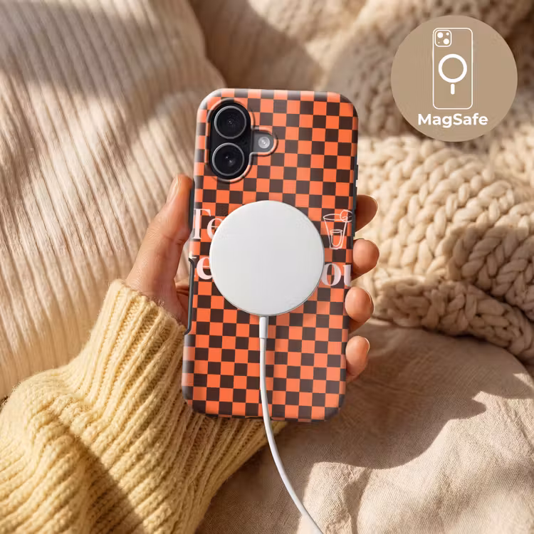 Tequila texted you - Glas - Vierkanten - Oranje Toughcase MagSafe Apple iPhone 17 klein -USP_MagsafeV