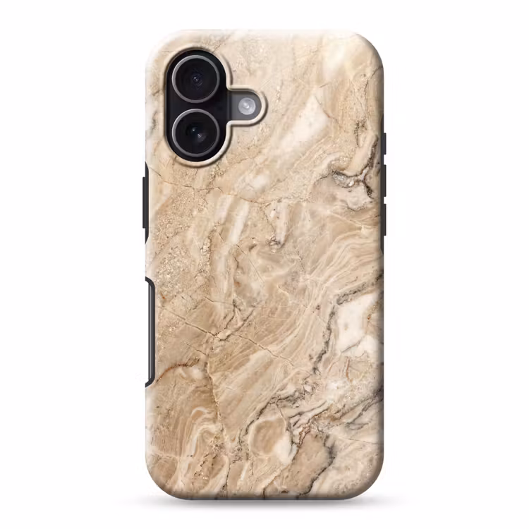 Textuur - Aders - Abstract - Modern - Beige Toughcase MagSafe Apple iPhone 17 klein -3d