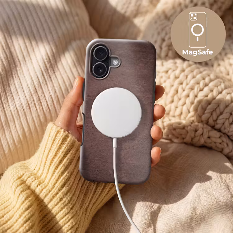 Textuur - Beton - Abstract - Donker - Bruin Toughcase MagSafe Apple iPhone 17 klein -USP_MagsafeV