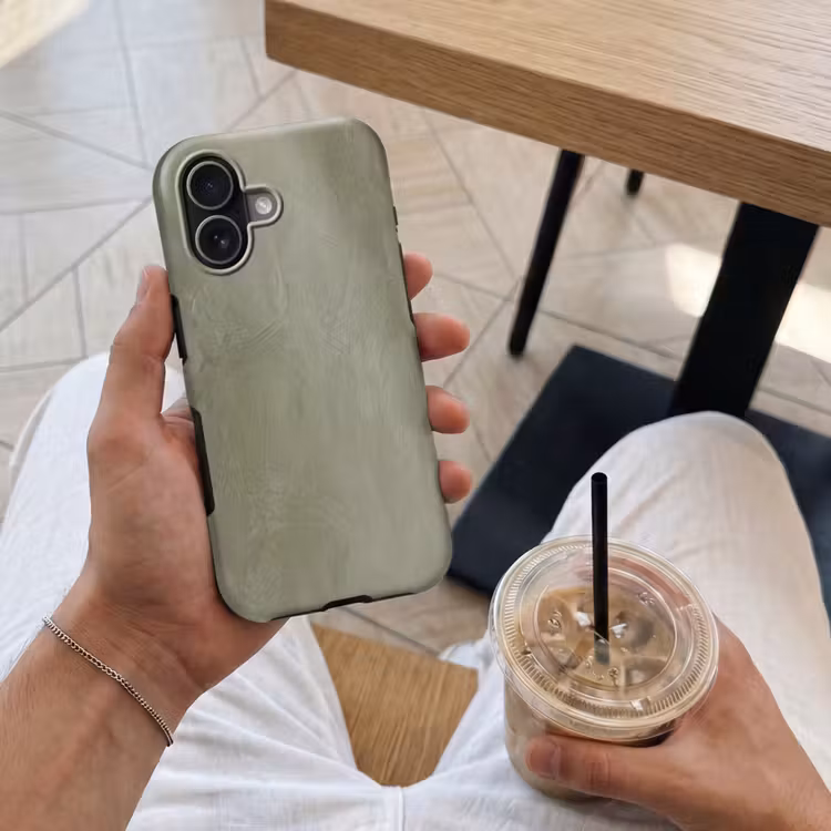 Textuur - Betonlook - Achtergrond - Modern - Groen Toughcase MagSafe Apple iPhone 17 klein -Sfeer1M