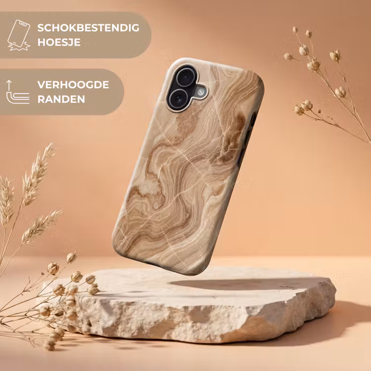 Textuur - Golvend - Abstract - Warm - Bruin Toughcase MagSafe Apple iPhone 17 klein -USP_RandenV_NL