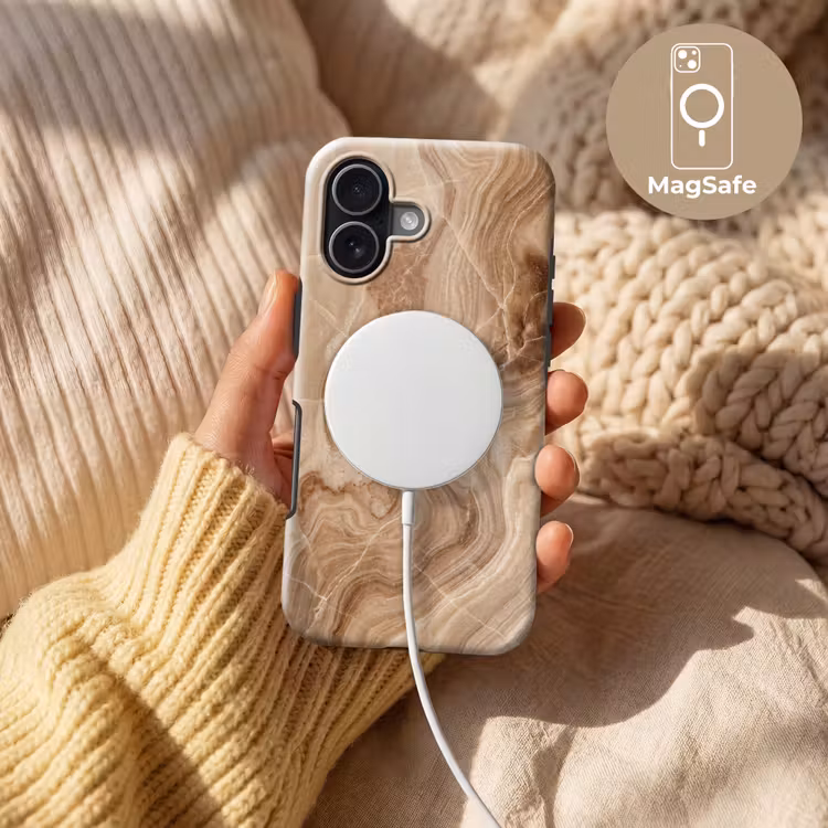 Textuur - Golvend - Abstract - Warm - Bruin Toughcase MagSafe Apple iPhone 17 klein -USP_MagsafeV