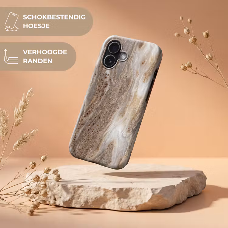 Textuur - Steen - Abstract - Beige Toughcase MagSafe Apple iPhone 17 klein -USP_RandenV_NL
