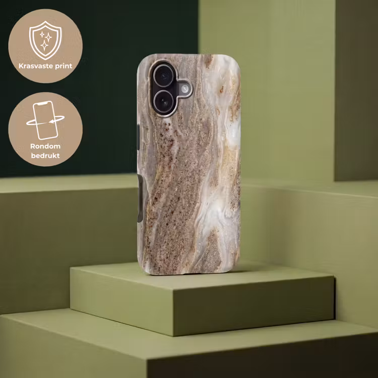 Textuur - Steen - Abstract - Beige Toughcase MagSafe Apple iPhone 17 klein -USP_PrintM_NL