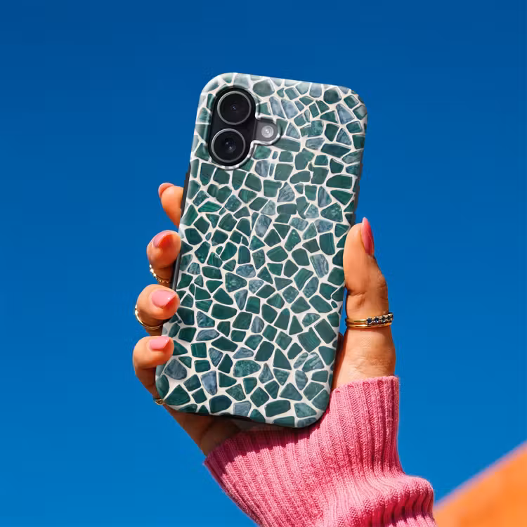 Textuur - Steen - Groen - Abstract - Patroon Toughcase MagSafe Apple iPhone 17 klein -Sfeer1V