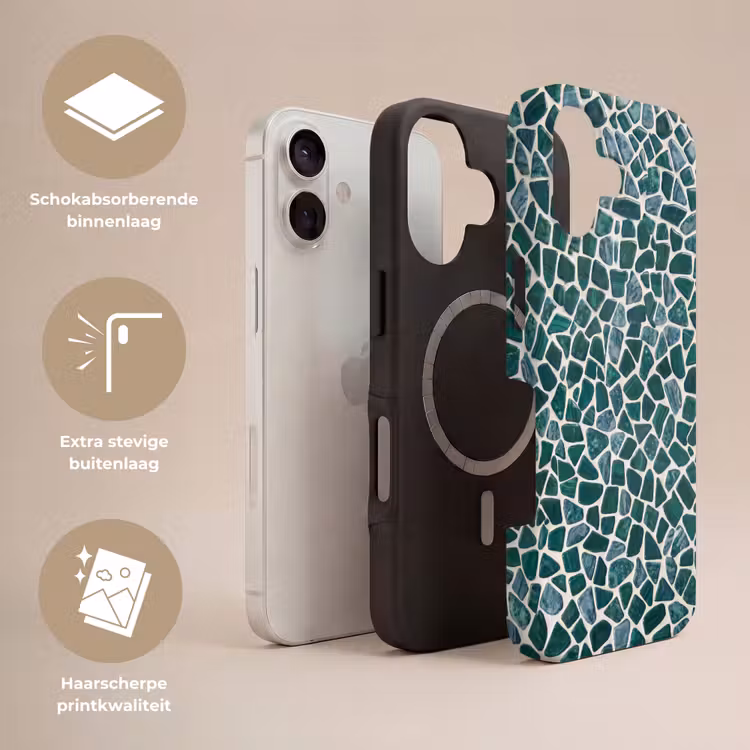 Textuur - Steen - Groen - Abstract - Patroon Toughcase MagSafe Apple iPhone 17 klein -USP_Lagen_NL