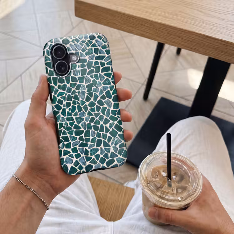 Textuur - Steen - Groen - Abstract - Patroon Toughcase MagSafe Apple iPhone 17 klein -Sfeer1M