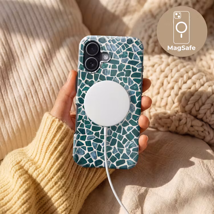 Textuur - Steen - Groen - Abstract - Patroon Toughcase MagSafe Apple iPhone 17 klein -USP_MagsafeV