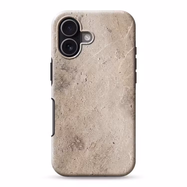 Textuur - Steen - Patroon - Rustiek - Beige Toughcase MagSafe Apple iPhone 17 klein -3d