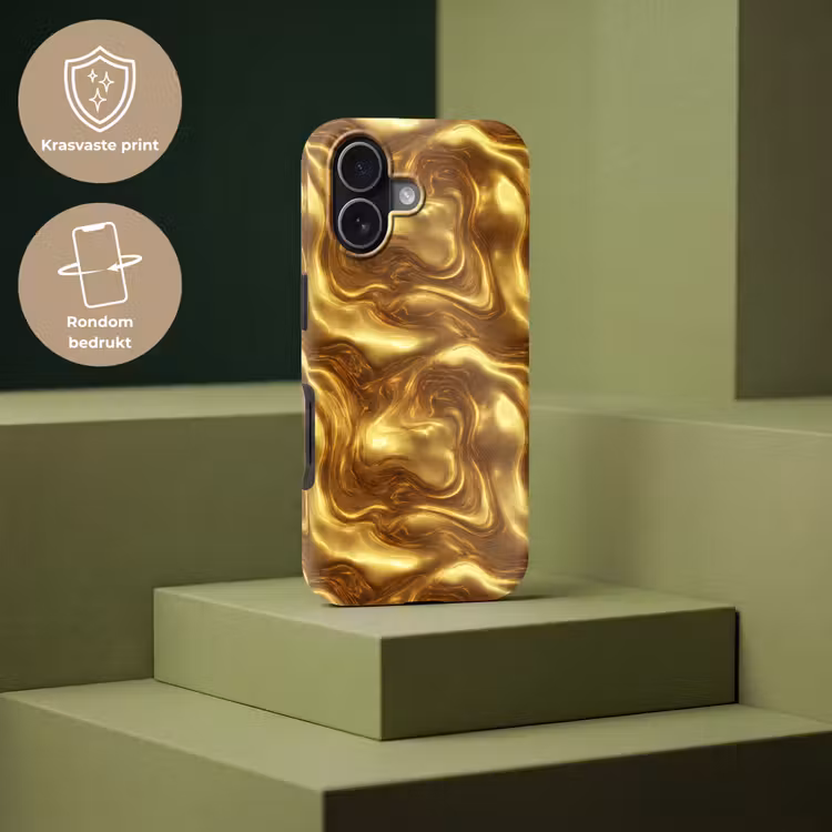 Textuur - Vloeibaar - Organisch - Goud Toughcase MagSafe Apple iPhone 17 klein 1017 -USP_PrintM_NL
