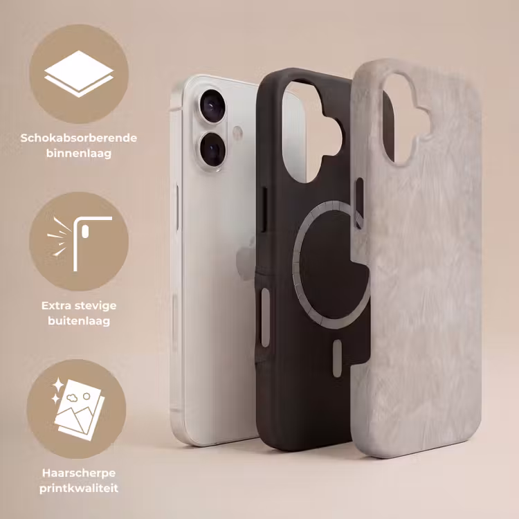 Textuur - Wand - Modern - Beige - Abstract Toughcase MagSafe Apple iPhone 17 klein -USP_Lagen_NL