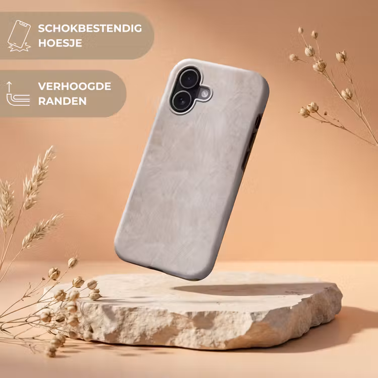 Textuur - Wand - Modern - Beige - Abstract Toughcase MagSafe Apple iPhone 17 klein -USP_RandenV_NL