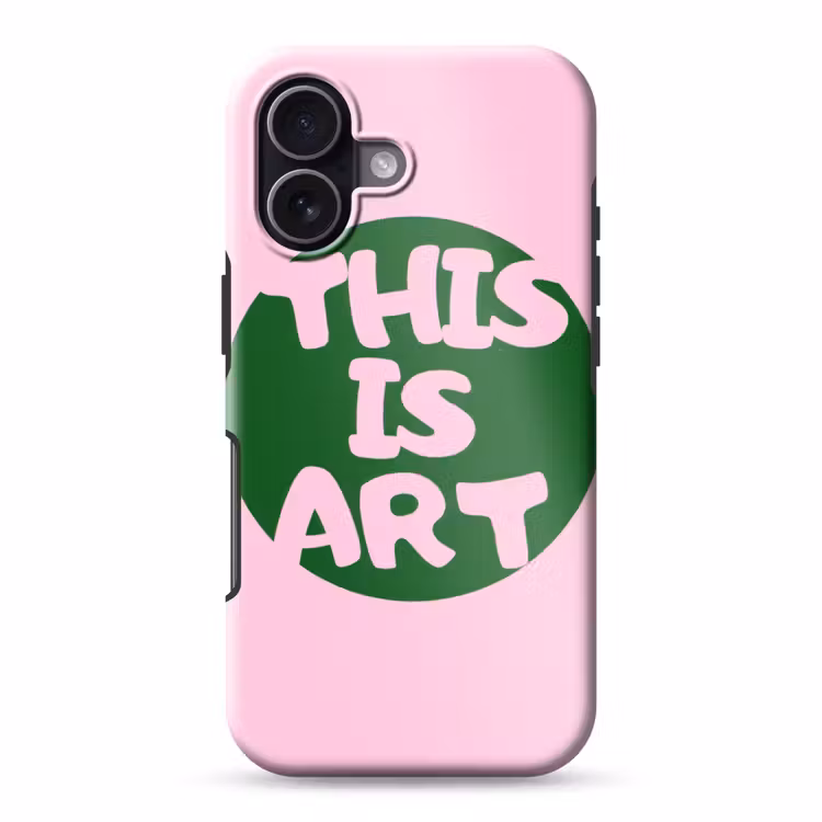 This is art - Tekst - Cirkel - Groen Toughcase MagSafe Apple iPhone 17 klein -3d