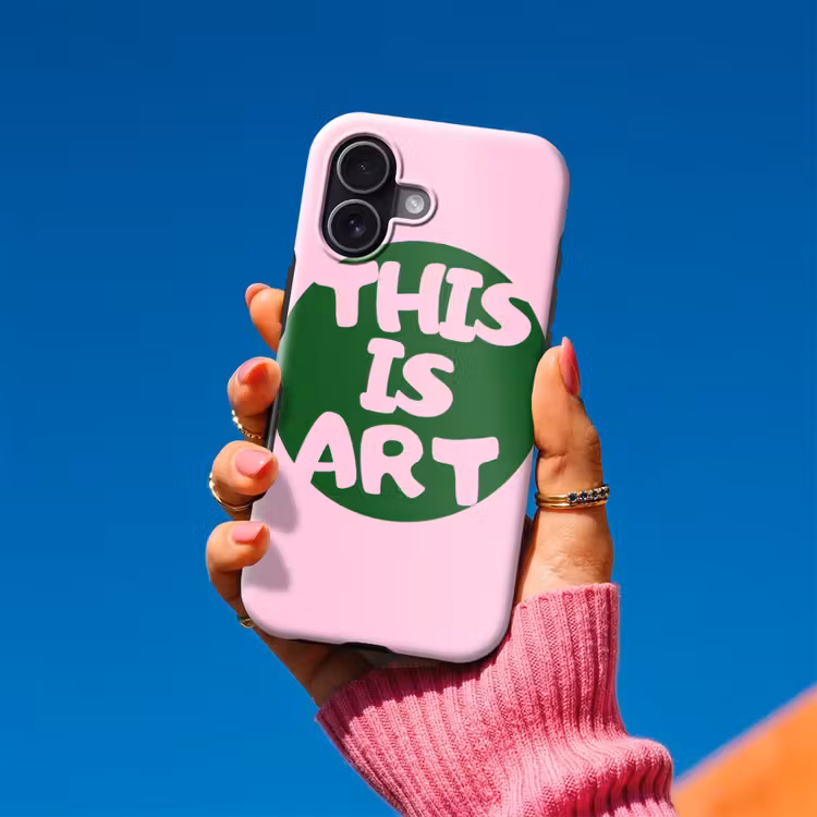 This is art - Tekst - Cirkel - Groen Toughcase MagSafe Apple iPhone 17 klein -Sfeer1V
