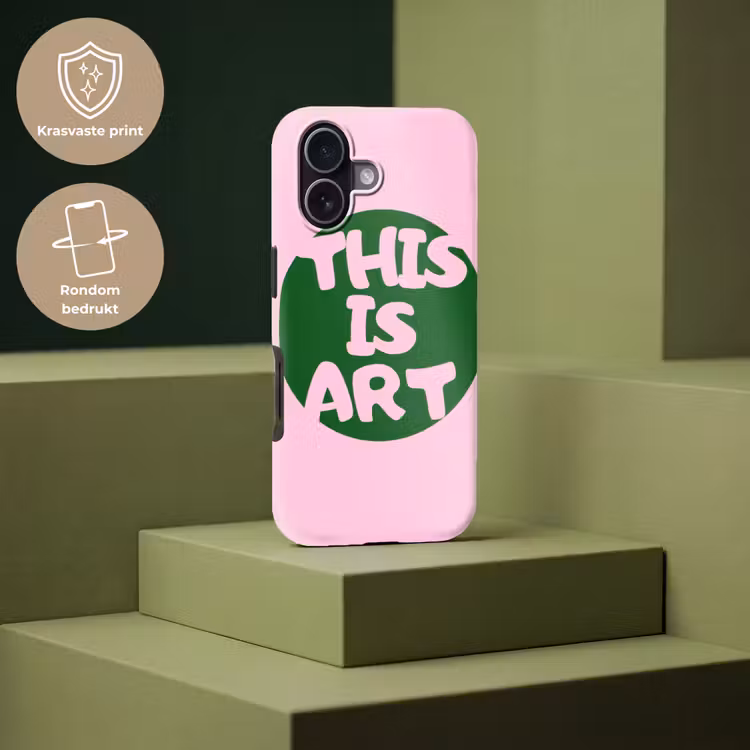 This is art - Tekst - Cirkel - Groen Toughcase MagSafe Apple iPhone 17 klein -USP_PrintM_NL