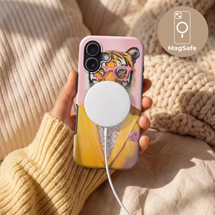 Tijger - Bril - Geel - Jasje Toughcase MagSafe Apple iPhone 17 klein -USP_MagsafeV