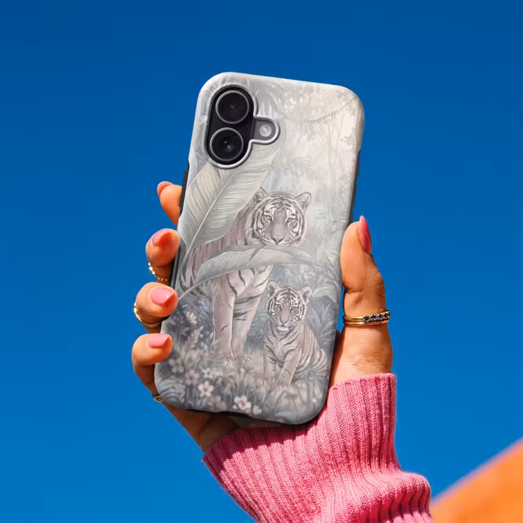 Tijger - Welp - Jungle - Illustratie - Dieren Toughcase MagSafe Apple iPhone 17 klein -Sfeer1V
