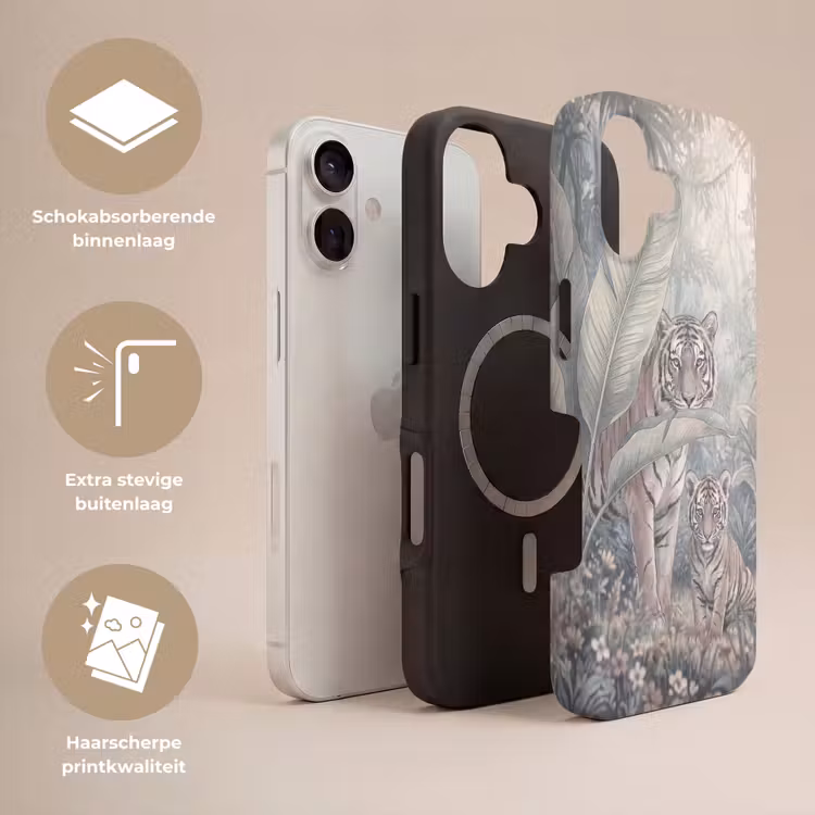 Tijger - Welp - Jungle - Illustratie - Dieren Toughcase MagSafe Apple iPhone 17 klein -USP_Lagen_NL
