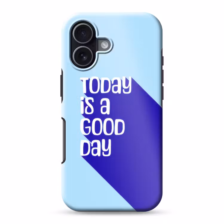 Today is a good day - Blauw - Schaduw Toughcase MagSafe Apple iPhone 17 klein -3d