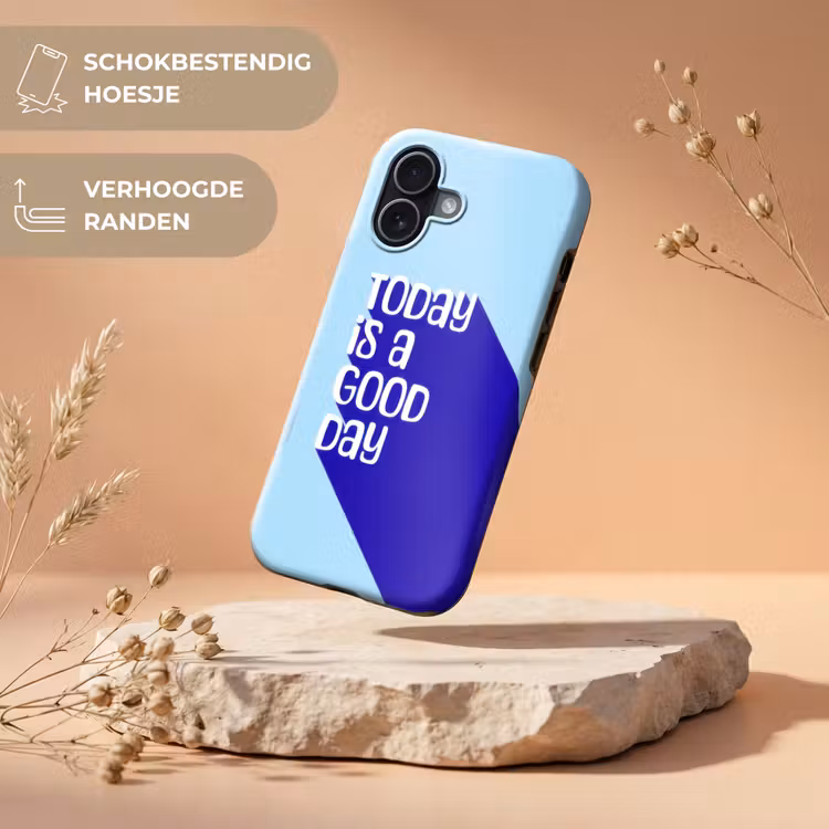 Today is a good day - Blauw - Schaduw Toughcase MagSafe Apple iPhone 17 klein -USP_RandenV_NL