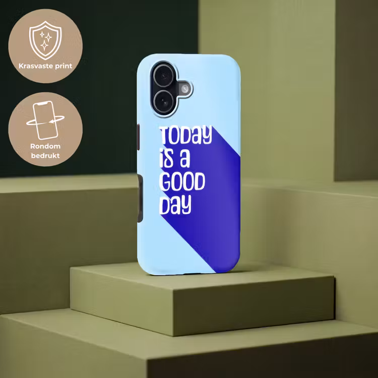 Today is a good day - Blauw - Schaduw Toughcase MagSafe Apple iPhone 17 klein -USP_PrintM_NL