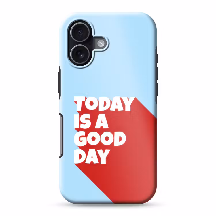 Today is a good day - Rood - lichtblauw Toughcase MagSafe Apple iPhone 17 klein -3d