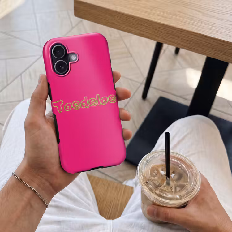 Toedeloe - Groen - Roze Toughcase MagSafe Apple iPhone 17 klein -Sfeer1M