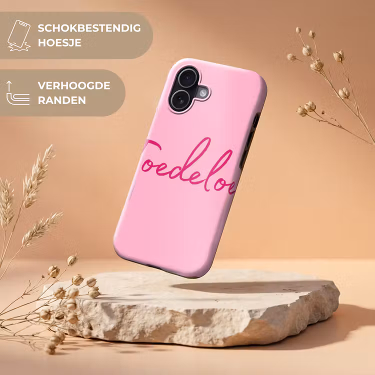 Toedeloe - Roze - Minimalistisch Toughcase MagSafe Apple iPhone 17 klein -USP_RandenV_NL