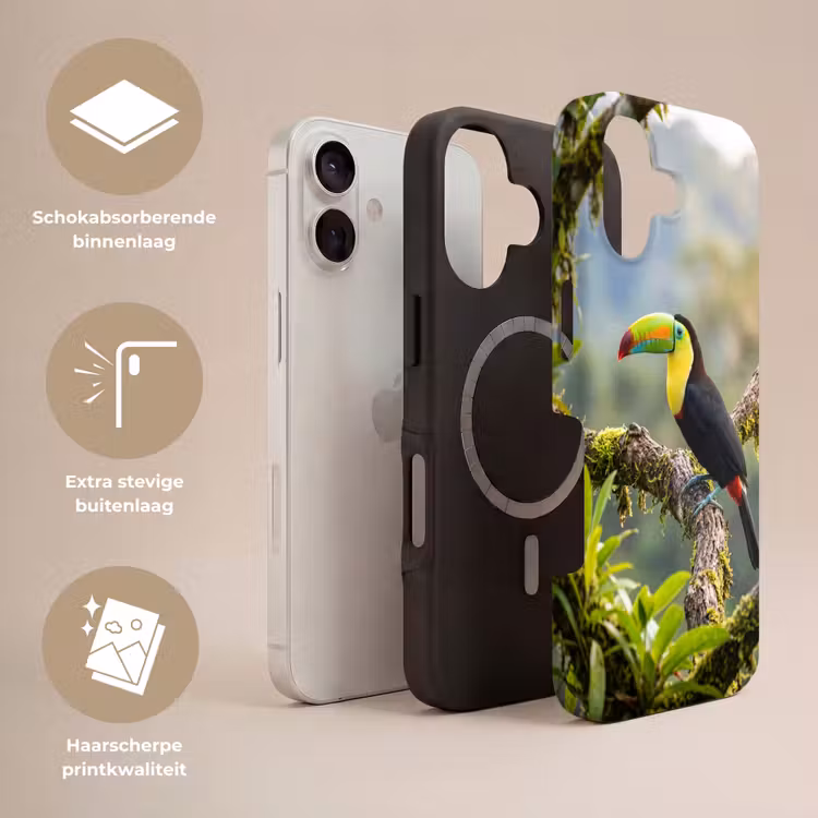 Toekan - Jungle - Natuur - Kleurrijk Toughcase MagSafe Apple iPhone 17 klein -USP_Lagen_NL