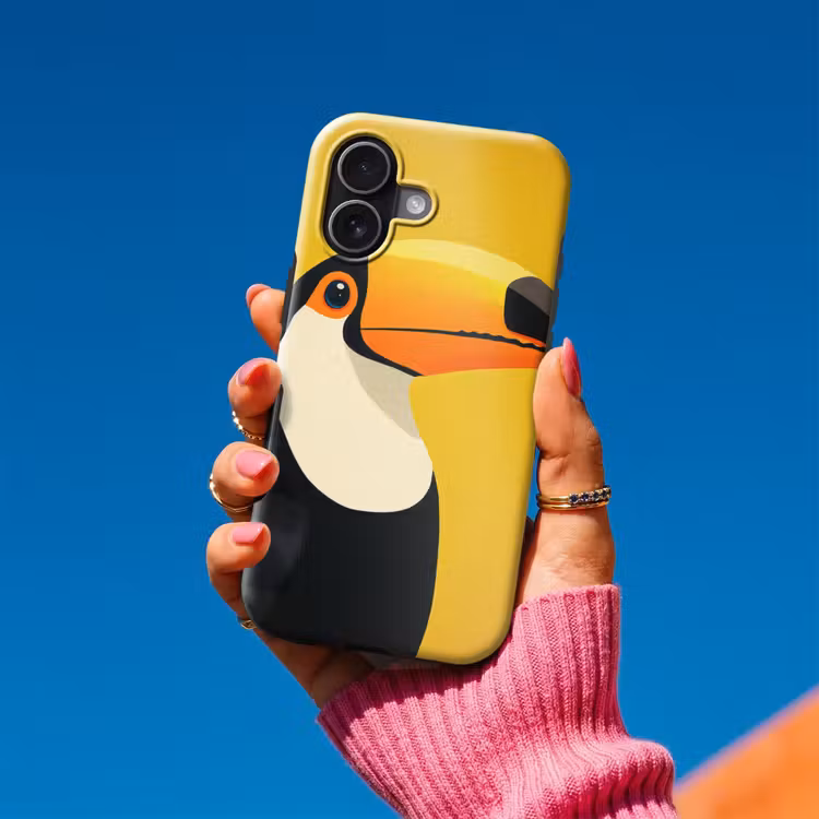 Toekan - Minimalistisch - Snavel - Oranje Toughcase MagSafe Apple iPhone 17 klein -Sfeer1V