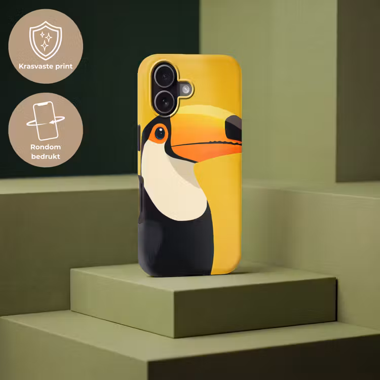 Toekan - Minimalistisch - Snavel - Oranje Toughcase MagSafe Apple iPhone 17 klein -USP_PrintM_NL