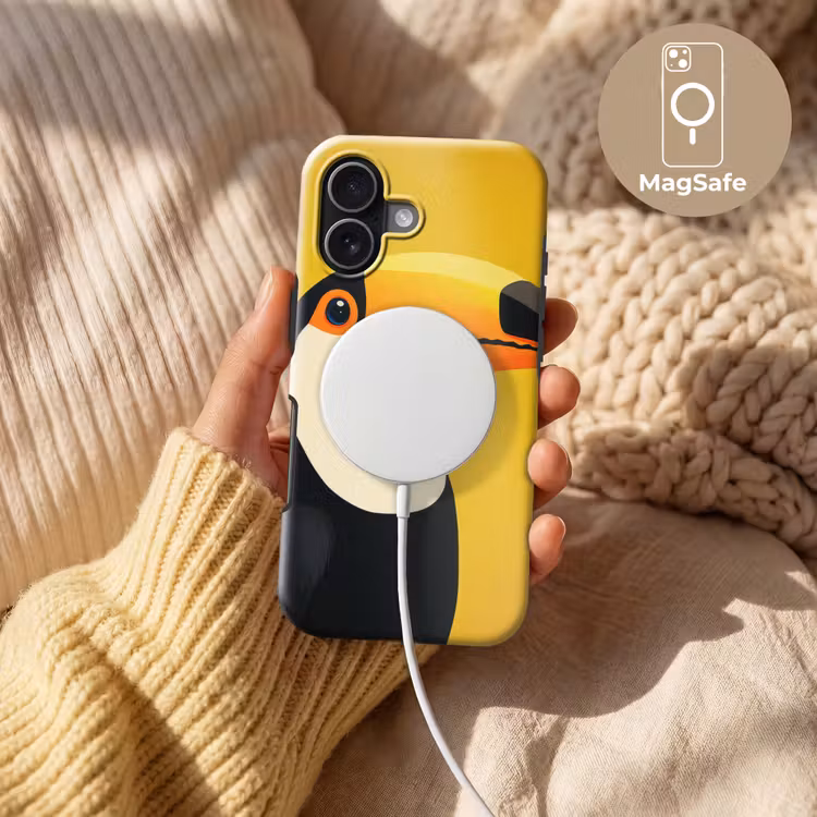 Toekan - Minimalistisch - Snavel - Oranje Toughcase MagSafe Apple iPhone 17 klein -USP_MagsafeV