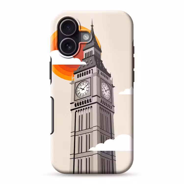 Toren - Klok - Londen - Architectuur - Retro Toughcase MagSafe Apple iPhone 17 klein -3d