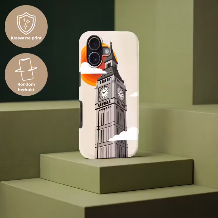 Toren - Klok - Londen - Architectuur - Retro Toughcase MagSafe Apple iPhone 17 klein -USP_PrintM_NL