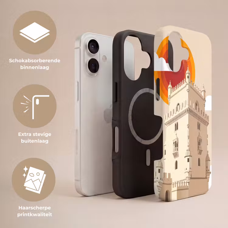 Toren - Rivier - Architectuur - Modern - Oranje Toughcase MagSafe Apple iPhone 17 klein -USP_Lagen_NL