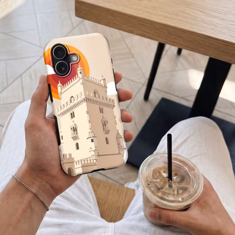 Toren - Rivier - Architectuur - Modern - Oranje Toughcase MagSafe Apple iPhone 17 klein -Sfeer1M