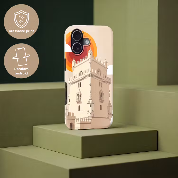 Toren - Rivier - Architectuur - Modern - Oranje Toughcase MagSafe Apple iPhone 17 klein -USP_PrintM_NL