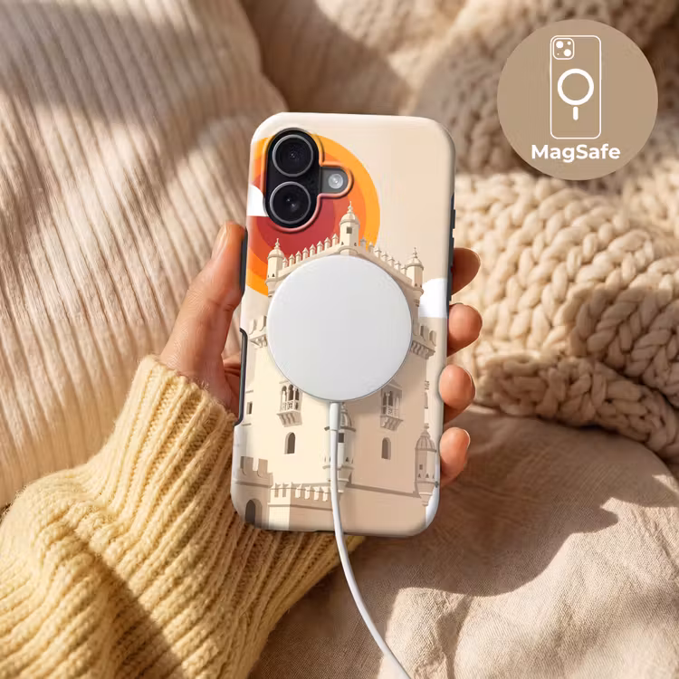 Toren - Rivier - Architectuur - Modern - Oranje Toughcase MagSafe Apple iPhone 17 klein -USP_MagsafeV
