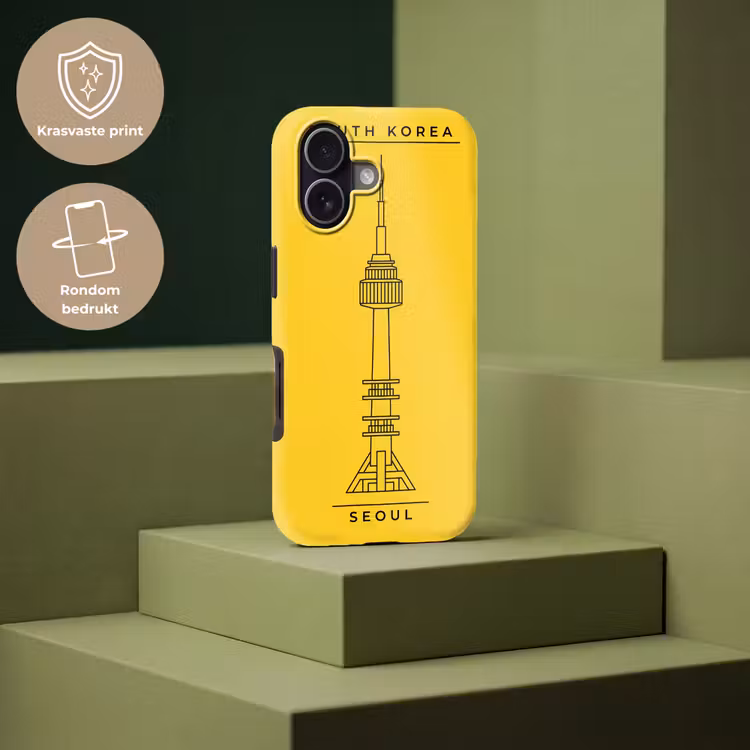Toren - Seoul - Architectuur - Minimalistisch - Geel Toughcase MagSafe Apple iPhone 17 klein -USP_PrintM_NL