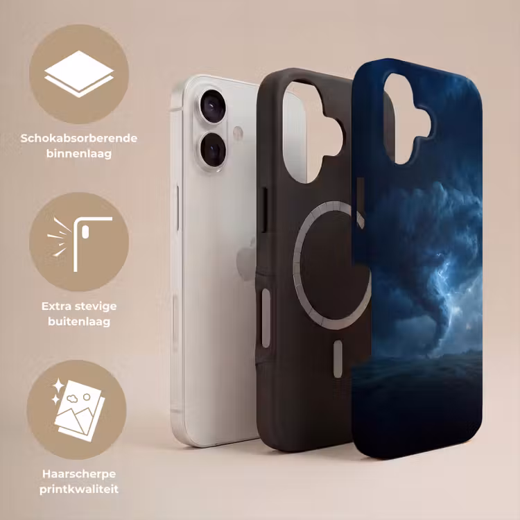 Tornado - Duister - Wolken Toughcase MagSafe Apple iPhone 17 klein -USP_Lagen_NL