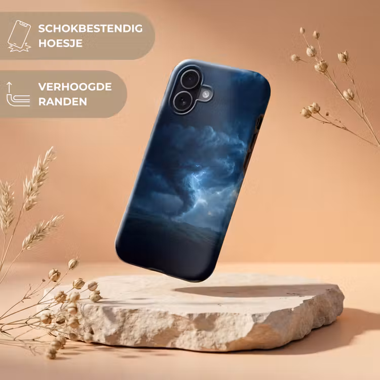 Tornado - Duister - Wolken Toughcase MagSafe Apple iPhone 17 klein -USP_RandenV_NL