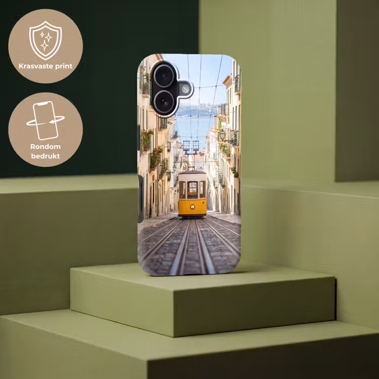 Tram - Straat - Stad - Architectuur - Geel Toughcase MagSafe Apple iPhone 17 klein -USP_PrintM_NL