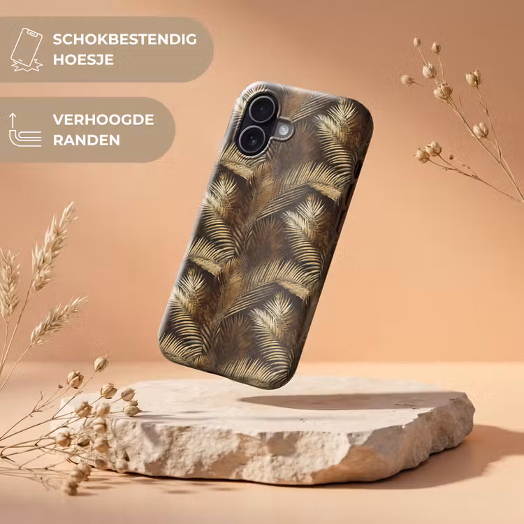 Tropisch - Bladeren - Goud Toughcase MagSafe Apple iPhone 17 klein 1017 -USP_RandenV_NL