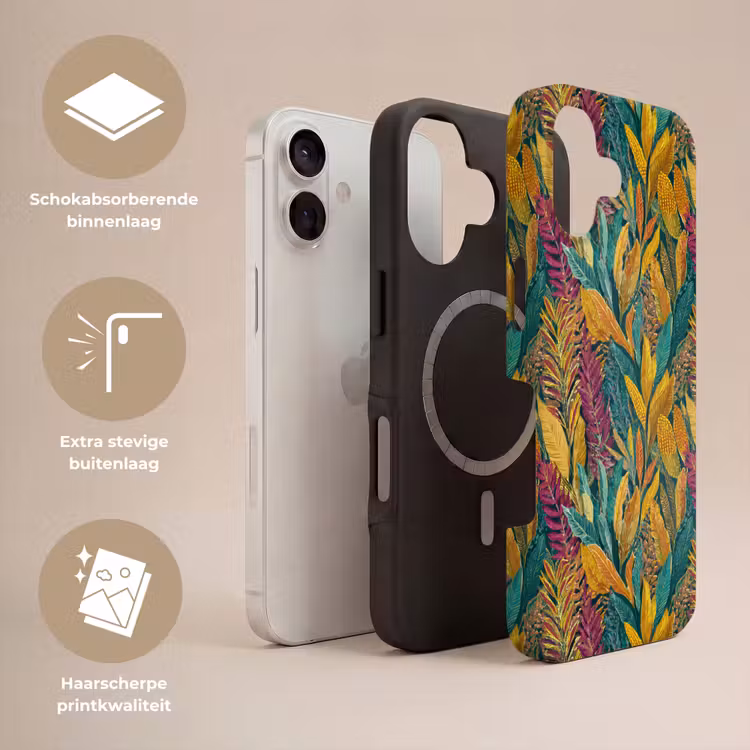 Tropische - Botanisch - Patroon - Kleurrijk - Exotisch Toughcase MagSafe Apple iPhone 17 klein 1017 -USP_Lagen_NL