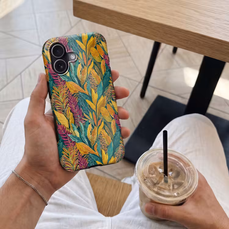 Tropische - Botanisch - Patroon - Kleurrijk - Exotisch Toughcase MagSafe Apple iPhone 17 klein 1017 -Sfeer1M