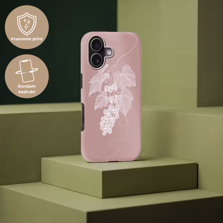Tros - Druiven - Illustratie - Bladeren Toughcase MagSafe Apple iPhone 17 klein -USP_PrintM_NL