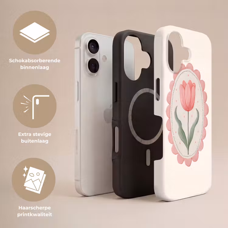Tulp - Lijst - Ovaal - Illustratie Toughcase MagSafe Apple iPhone 17 klein -USP_Lagen_NL