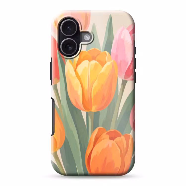 Tulpen - Abstract - Kleurrijk Toughcase MagSafe Apple iPhone 17 klein -3d