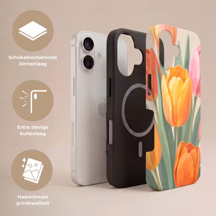 Tulpen - Abstract - Kleurrijk Toughcase MagSafe Apple iPhone 17 klein -USP_Lagen_NL